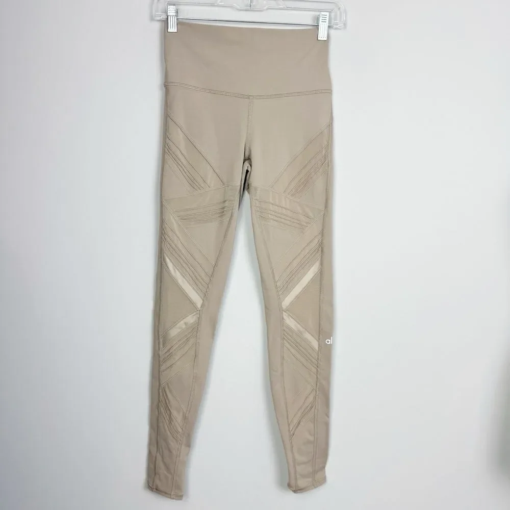 ALO YOGA | Tan Moto High Rise Full Length Leggings Women’s Size Small
